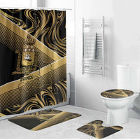 Port-au-Prince Afro-Haitians Bathroom Set Ayiti Map Pòtoprens Gold Color - Wonder Print Shop