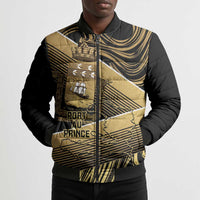 Port-au-Prince Afro-Haitians Bomber Puffer Jacket Ayiti Map Pòtoprens Gold Color - Wonder Print Shop