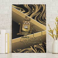Port-au-Prince Afro-Haitians Canvas Wall Art Ayiti Map Pòtoprens Gold Color - Wonder Print Shop