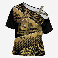 Port-au-Prince Afro-Haitians Cross Shoulder Shirt Ayiti Map Pòtoprens Gold Color - Wonder Print Shop