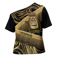 Port-au-Prince Afro-Haitians Cross Shoulder Shirt Ayiti Map Pòtoprens Gold Color - Wonder Print Shop