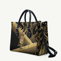 Port-au-Prince Afro-Haitians Leather Bag Ayiti Map Pòtoprens Gold Color - Wonder Print Shop