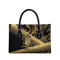Port-au-Prince Afro-Haitians Leather Bag Ayiti Map Pòtoprens Gold Color - Wonder Print Shop