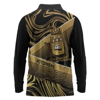 Port-au-Prince Afro-Haitians Long Sleeve Polo Shirt Ayiti Map Pòtoprens Gold Color - Wonder Print Shop