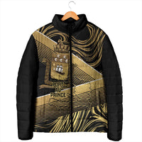 Port-au-Prince Afro-Haitians Padded Jacket Ayiti Map Pòtoprens Gold Color - Wonder Print Shop