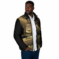 Port-au-Prince Afro-Haitians Padded Jacket Ayiti Map Pòtoprens Gold Color - Wonder Print Shop