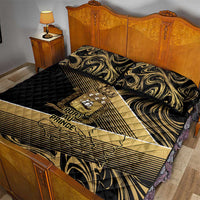 Port-au-Prince Afro-Haitians Quilt Bed Set Ayiti Map Pòtoprens Gold Color - Wonder Print Shop
