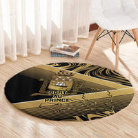 Port-au-Prince Afro-Haitians Round Carpet Ayiti Map Pòtoprens Gold Color - Wonder Print Shop