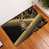 Port-au-Prince Afro-Haitians Rubber Doormat Ayiti Map Pòtoprens Gold Color - Wonder Print Shop