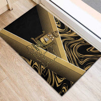 Port-au-Prince Afro-Haitians Rubber Doormat Ayiti Map Pòtoprens Gold Color - Wonder Print Shop