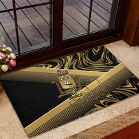 Port-au-Prince Afro-Haitians Rubber Doormat Ayiti Map Pòtoprens Gold Color - Wonder Print Shop