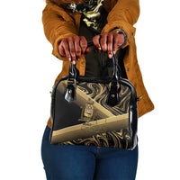 Port-au-Prince Afro-Haitians Shoulder Handbag Ayiti Map Pòtoprens Gold Color - Wonder Print Shop