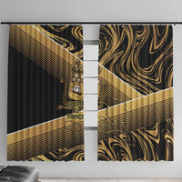 Port-au-Prince Afro-Haitians Window Curtain Ayiti Map Pòtoprens Gold Color - Wonder Print Shop
