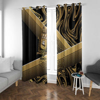 Port-au-Prince Afro-Haitians Window Curtain Ayiti Map Pòtoprens Gold Color - Wonder Print Shop