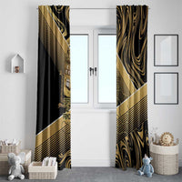 Port-au-Prince Afro-Haitians Window Curtain Ayiti Map Pòtoprens Gold Color - Wonder Print Shop
