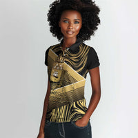 Port-au-Prince Afro-Haitians Women Polo Shirt Ayiti Map Pòtoprens Gold Color LT14
