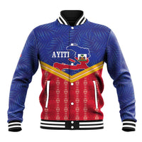 Afro-Haitians Baseball Jacket Proud Ayiti Veve Vodou Royal Palm Leaves - Wonder Print Shop