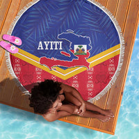 Afro-Haitians Beach Blanket Proud Ayiti Veve Vodou Royal Palm Leaves - Wonder Print Shop
