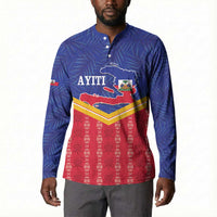 Afro-Haitians Button Sweatshirt Proud Ayiti Veve Vodou Royal Palm Leaves