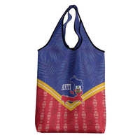 Afro-Haitians Grocery Bag Proud Ayiti Veve Vodou Royal Palm Leaves - Wonder Print Shop
