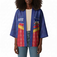 Afro-Haitians Kimono Proud Ayiti Veve Vodou Royal Palm Leaves - Wonder Print Shop