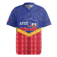Afro-Haitians Rugby Jersey Proud Ayiti Veve Vodou Royal Palm Leaves LT14