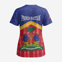 Afro-Haitians Scrub Top Proud Ayiti Veve Vodou Royal Palm Leaves - Wonder Print Shop