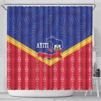 Afro-Haitians Shower Curtain Proud Ayiti Veve Vodou Royal Palm Leaves - Wonder Print Shop