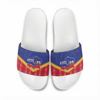 Afro-Haitians Slide Sandals Proud Ayiti Veve Vodou Royal Palm Leaves - Wonder Print Shop