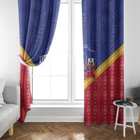 Afro-Haitians Window Curtain Proud Ayiti Veve Vodou Royal Palm Leaves - Wonder Print Shop