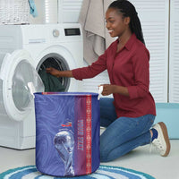 Custom Afro-Haiti Football Laundry Basket 2026 Grenadye Alaso Blue Version - Wonder Print Shop