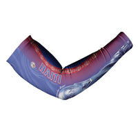 Custom Afro-Haiti Football Arm Sleeves 2026 Grenadye Alaso Blue Version - Wonder Print Shop