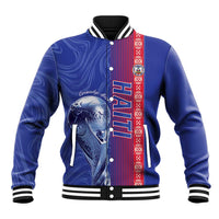 Custom Afro-Haiti Football Baseball Jacket 2026 Grenadye Alaso Blue Version - Wonder Print Shop