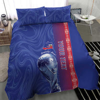 Custom Afro-Haiti Football Bedding Set 2026 Grenadye Alaso Blue Version - Wonder Print Shop