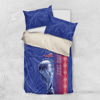 Custom Afro-Haiti Football Bedding Set 2026 Grenadye Alaso Blue Version - Wonder Print Shop