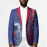 Custom Afro-Haiti Football Blazer 2026 Grenadye Alaso Blue Version - Wonder Print Shop