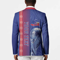 Custom Afro-Haiti Football Blazer 2026 Grenadye Alaso Blue Version - Wonder Print Shop