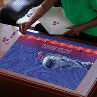 Custom Afro-Haiti Football Puzzle 2026 Grenadye Alaso Blue Version - Wonder Print Shop
