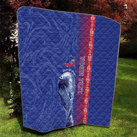 Custom Afro-Haiti Football Quilt 2026 Grenadye Alaso Blue Version - Wonder Print Shop