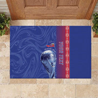 Custom Afro-Haiti Football Rubber Doormat 2026 Grenadye Alaso Blue Version - Wonder Print Shop