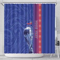 Custom Afro-Haiti Football Shower Curtain 2026 Grenadye Alaso Blue Version - Wonder Print Shop