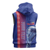 Custom Afro-Haiti Football Sleeveless Hoodie 2026 Grenadye Alaso Blue Version - Wonder Print Shop