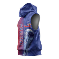 Custom Afro-Haiti Football Sleeveless Hoodie 2026 Grenadye Alaso Blue Version - Wonder Print Shop