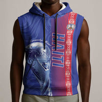 Custom Afro-Haiti Football Sleeveless Hoodie 2026 Grenadye Alaso Blue Version - Wonder Print Shop
