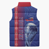 Custom Afro-Haiti Football Sleeveless Puffer Jacket 2026 Grenadye Alaso Blue Version - Wonder Print Shop