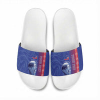 Custom Afro-Haiti Football Slide Sandals 2026 Grenadye Alaso Blue Version - Wonder Print Shop