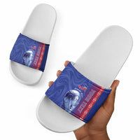 Custom Afro-Haiti Football Slide Sandals 2026 Grenadye Alaso Blue Version - Wonder Print Shop