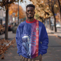 Custom Afro-Haiti Football Sweatshirt 2026 Grenadye Alaso Blue Version - Wonder Print Shop