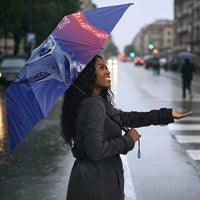 Custom Afro-Haiti Football Umbrella 2026 Grenadye Alaso Blue Version - Wonder Print Shop