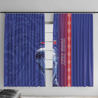 Custom Afro-Haiti Football Window Curtain 2026 Grenadye Alaso Blue Version - Wonder Print Shop